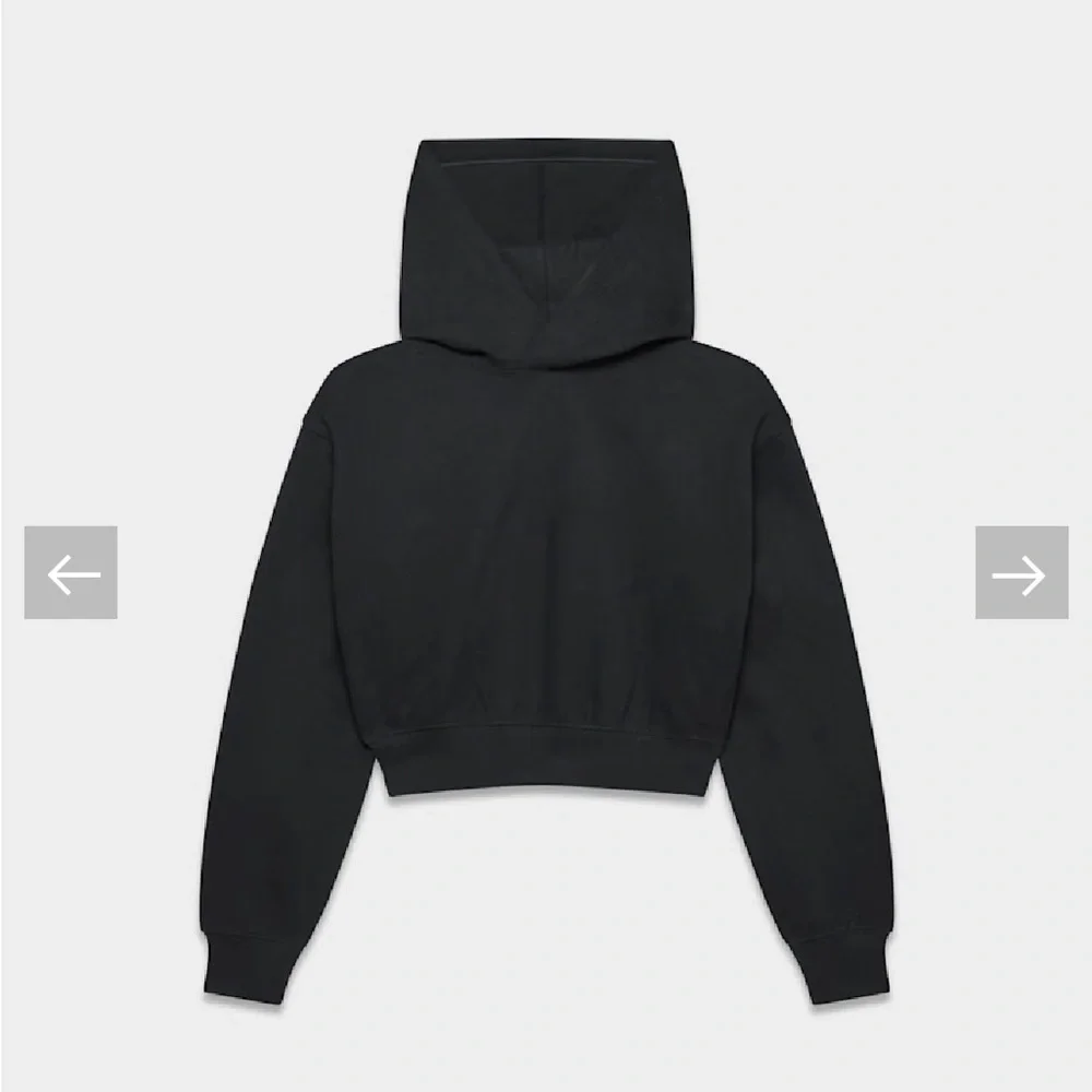 Zara Black Cropped Sweater with Hoodie - Picture 3 of 5